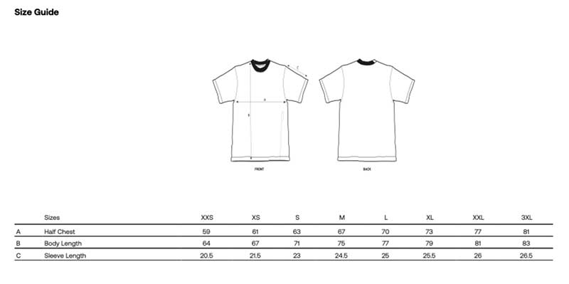 product size guide