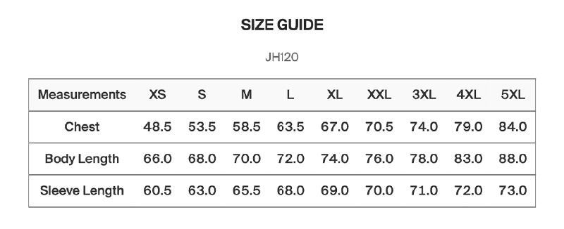 product size guide