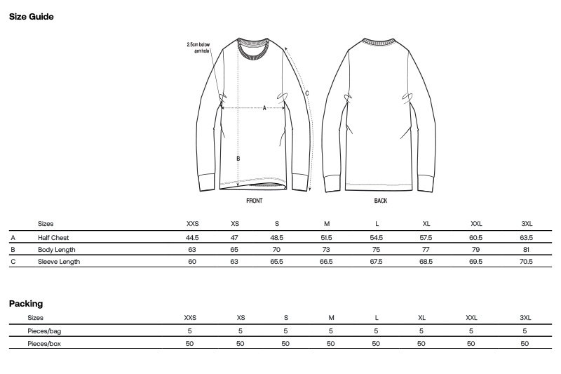 product size guide